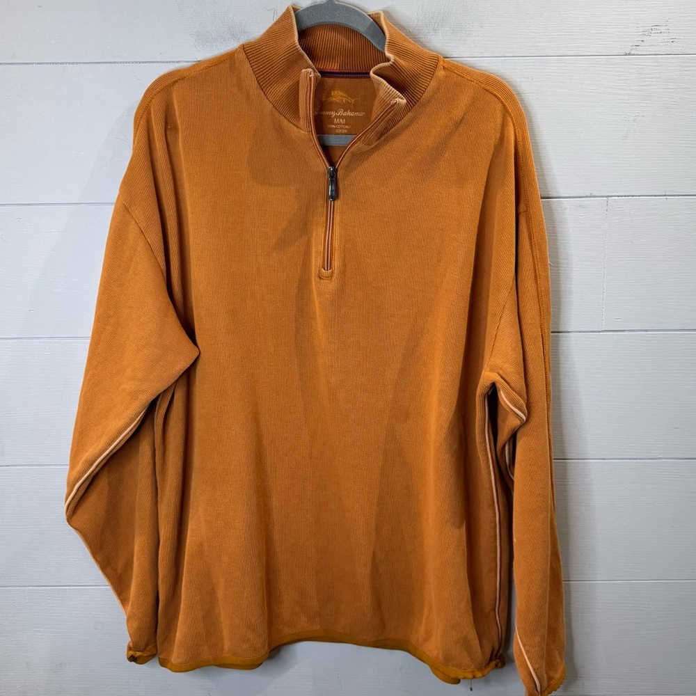 Tommy Bahama | Men's Orange Half-Zip Sweater Size Medium